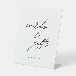 Minimalistische Hochzeitskarten und Geschenke Sockelschild