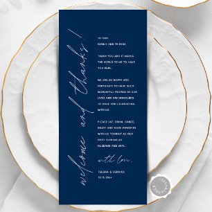 Minimalistische Hochzeitsplatteinstellung Dankesch Programm