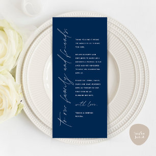 Minimalistische Hochzeitsplatteinstellung Dankesch Programm