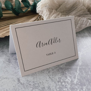 Minimalistische Hochzeitsplatzkarten Tischnummer