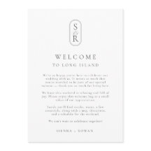 Minimalistische Hochzeitsprogrammkarte mit Monogra