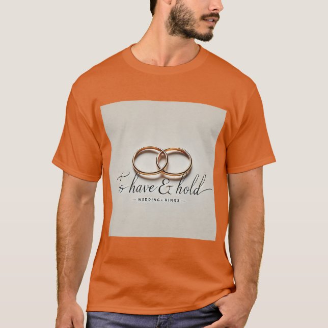 Minimalistische Hochzeitsrings Hold Mens Tshirt (Vorderseite)