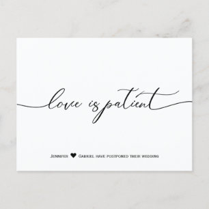 Minimalistische Hochzeitssanierung: Patient aufges Ankündigungspostkarte