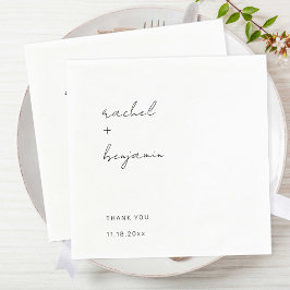 Minimalistische Hochzeitsschrift Moderne, einfache Serviette