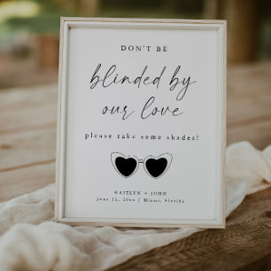 Minimalistische HochzeitsSonnenbrille Gefälliges Z Poster