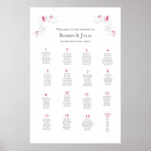 Minimalistische Hochzeitsstift 15 Tische Poster