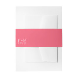 Minimalistische Hochzeitsstimmung Rose Rosa ID741 Einladungsbanderole
