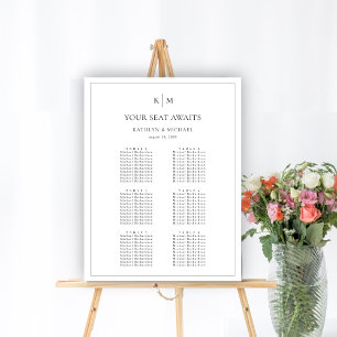 Minimalistische Hochzeitsstipps mit 6 Tischplakate Poster