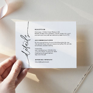 Minimalistische Hochzeitsszenarien Begleitkarte