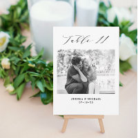 Minimalistische Hochzeitstabelle 11 Zahlen und Bil