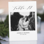 Minimalistische Hochzeitstabelle 12 Zahlen und Bil Ankündigung<br><div class="desc">Eine andere Art,  Ihre Hochzeitsfeiern Tischnummern zu zeigen. Entworfen,  um die Kollektion "Wedding Essentials - Classic" zu ergänzen. Dieses Template enthält 1 Bild,  das als Kind oder als Paar sein könnte,  Tabelle 12 in. Klassische elegante Schrift Typografie,  Pärchennamen und Hochzeitstag. Tabellen 1 bis 15 in der Auflistung abrufen</div>