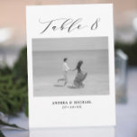 Minimalistische Hochzeitstabelle 8 Nummer & Bildka Ankündigung<br><div class="desc">Eine andere Art,  Ihre Hochzeitsfeiern Tischnummern zu zeigen. Entworfen,  um die Kollektion "Wedding Essentials - Classic" zu ergänzen. Dieses Template enthält 1 Bild,  das als Kind oder als Paar sein könnte,  Tabelle 8 in. Klassische elegante Schrift Typografie,  Pärchennamen und Hochzeitstag. Tabellen 1 bis 15 in der Auflistung abrufen</div>