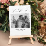 Minimalistische Hochzeitstabelle 9 Nummer & Bildka Ankündigung<br><div class="desc">Eine andere Art,  Ihre Hochzeitsfeiern Tischnummern zu zeigen. Entworfen,  um die Kollektion "Wedding Essentials - Classic" zu ergänzen. Dieses Template enthält 1 Bild,  das als Kind oder als Paar sein könnte,  Tabelle 9 in. Klassische elegante Schrift Typografie,  Pärchennamen und Hochzeitstag. Tabellen 1 bis 15 in der Auflistung abrufen</div>