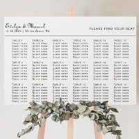 Minimalistische Hochzeitstabelle für Kalligrafie