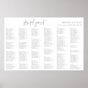 Minimalistische Hochzeitstabelle Poster
