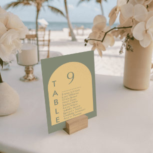 Minimalistische Hochzeitstischkarten mit Arch-Must Tischnummer