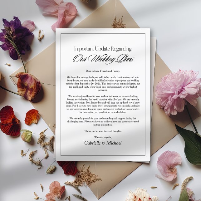 Minimalistische Hochzeitsupdate-Ankündigungskarte Einladung (Von Creator hochgeladen)