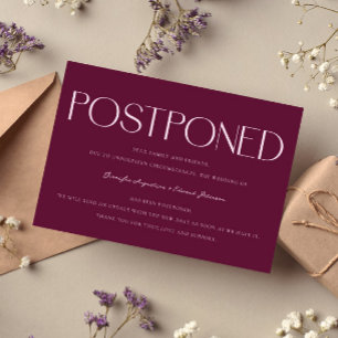 Minimalistische Hochzeitsupdate Cranberry Einladung