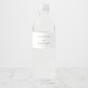 Minimalistische Hochzeitswasserflaschen