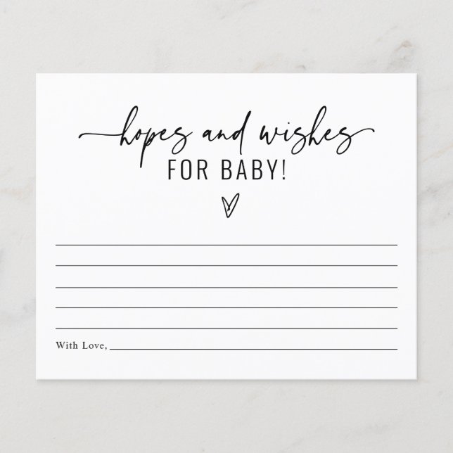 Minimalistische Hoffnungen und Wünsche für Babydus (Vorderseite)