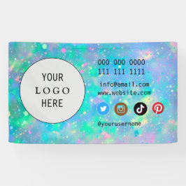 Minimalistische holografische Logos für Social Med Banner