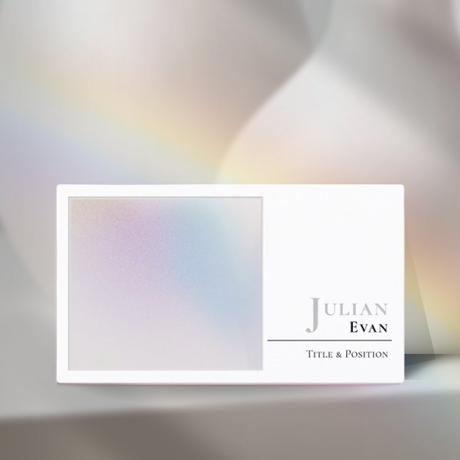 Minimalistische holografische White Aura Business  Visitenkarte (Von Creator hochgeladen)
