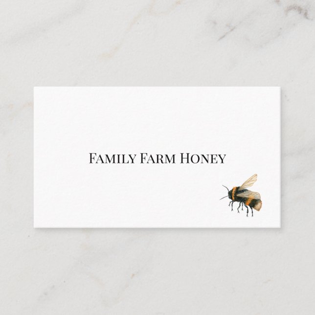 Minimalistische Honeybee-Visitenkarte Visitenkarte (Vorderseite)