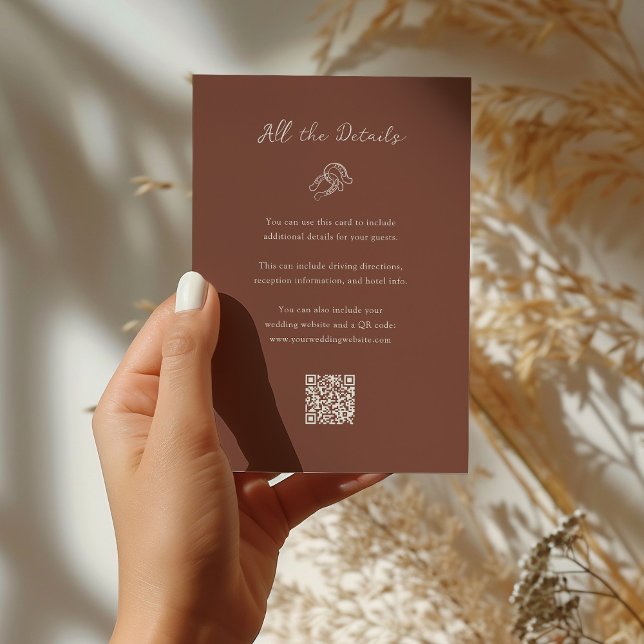 Minimalistische Horseshoe Wedding Guest Details QR Begleitkarte (Von Creator hochgeladen)