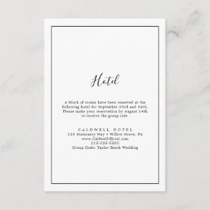 Minimalistische Hotel-Einschlusskarte Begleitkarte