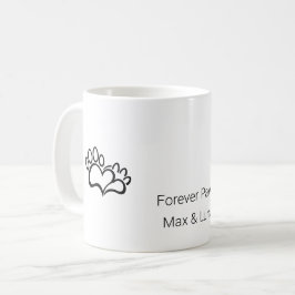Minimalistische Hund Katze Pfote Herz Benutzername Kaffeetasse