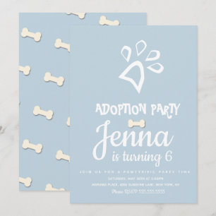 Minimalistische Hund-Pfoten-Geburtstagsfeier  Einladung