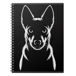 Minimalistische Hunde-Silhouette auf schwarz Notizblock