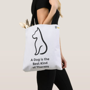 Minimalistische Hundelinienkunst-Tasche - Süßes in Tasche