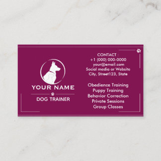 Minimalistische Hundetrainer-Geschätskarte Visitenkarte