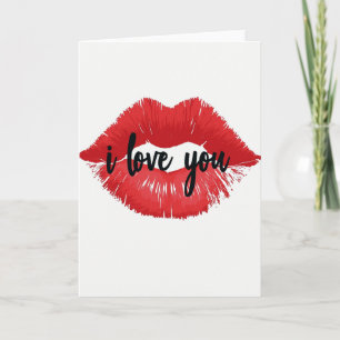 Minimalistische I Love You Lippen Karte