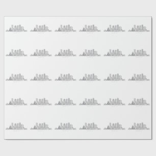 Minimalistische Illustration der Skyline von Bosto Geschenkpapier