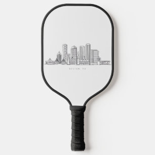 Minimalistische Illustration der Skyline von Bosto Pickleball Schläger