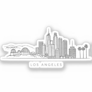 Minimalistische Illustration der Skyline von Los A Aufkleber