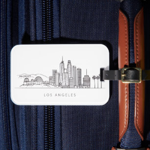 Minimalistische Illustration der Skyline von Los A Gepäckanhänger