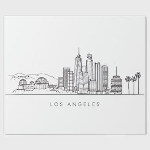 Minimalistische Illustration der Skyline von Los A Geschenkpapier