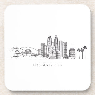 Minimalistische Illustration der Skyline von Los A Getränkeuntersetzer