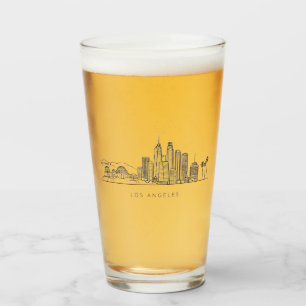 Minimalistische Illustration der Skyline von Los A Glas