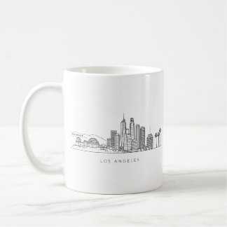 Minimalistische Illustration der Skyline von Los A Kaffeetasse