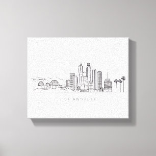Minimalistische Illustration der Skyline von Los A Leinwanddruck