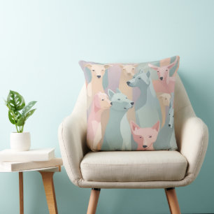 Minimalistische Illustration von Hundemuster Paste Kissen