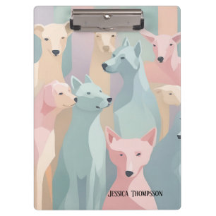Minimalistische Illustration von Hundemuster Paste Klemmbrett