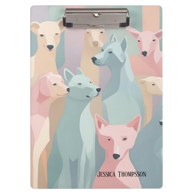 Minimalistische Illustration von Hundemuster Paste Klemmbrett (Vorderseite)