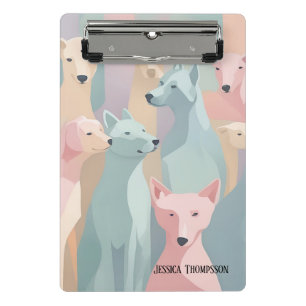 Minimalistische Illustration von Hundemuster Paste Mini Klemmbrett
