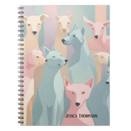 Minimalistische Illustration von Hundemuster Paste Notizblock