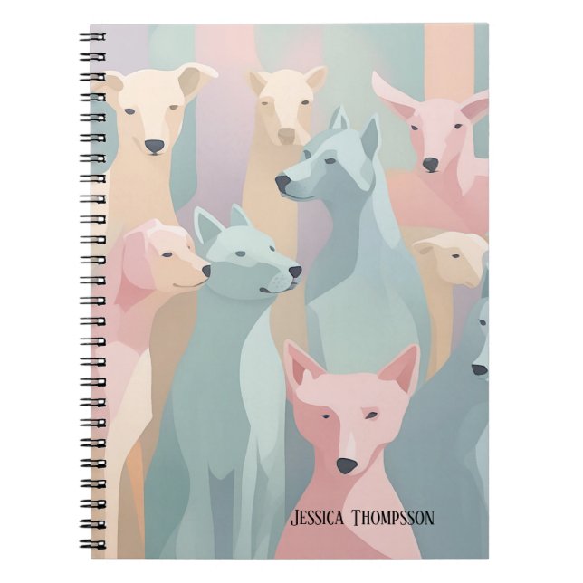 Minimalistische Illustration von Hundemuster Paste Notizblock (Vorderseite)